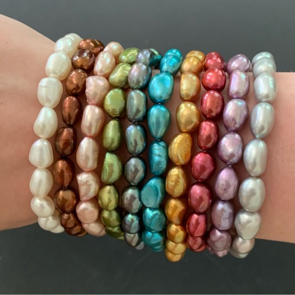Mandarin Cultured Pearl Bracelets Set of 10 - Picture 6 of 6